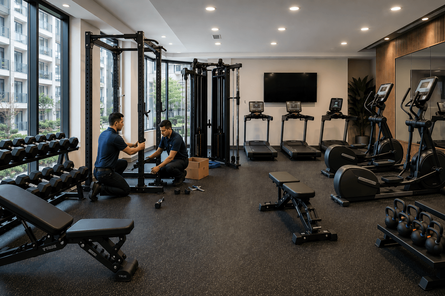 GER Fully Stocked Gym Equipment Warehouse No People No Signage